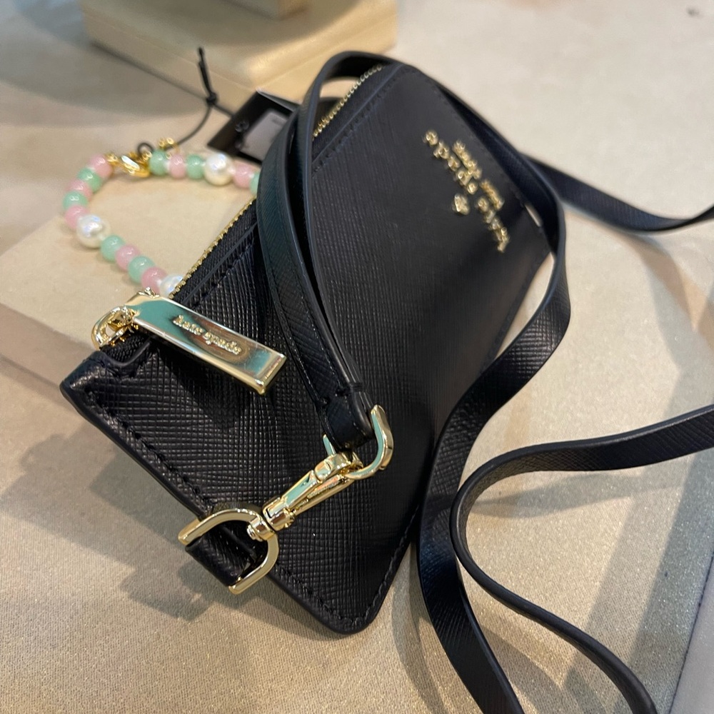Kate Spade Card Case Lanyard Saffiano Leather Black NWT - Picture 13 of 16